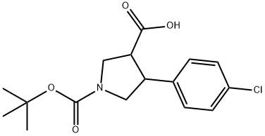 1-[(TERT-BUTYL)OXYCARBONYL]-4-(4-CHLOROPHENYL)PYRROLINE-3-CARBOXYLIC ACID Structure