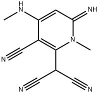 Propanedinitrile, [3-cyano-1,6-dihydro-6-imino-1-methyl-4-(methylamino)-2-pyridinyl]- (9CI) Structure