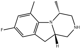 Pyrazino[1,2-a]indole, 8-fluoro-1,2,3,4,10,10a-hexahydro-4,6-dimethyl-, (4R,10aS)- (9CI) Structure