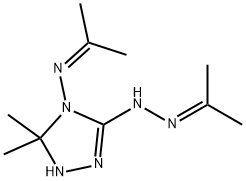 1,2,4-Triazolidin-3-one,5,5-dimethyl-4-[(1-methylethylidene)amino]-,(1-methylethylidene)hydrazone(9CI) 구조식 이미지