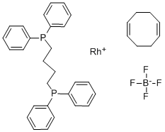 [1,4-BIS(DIPHENYLPHOSPHINO)BUTANE](1,5-CYCLOOCTADIENE)RHODIUM(I) TETRA-FLUOROBORATE 구조식 이미지