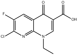 7-CHLORO-1-ETHYL-6-FLUORO-4-OXO-1,4-DIHYDRO-[1,8]NAPHTHYRIDINE-3-CARBOXYLIC ACID Structure