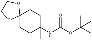 tert-butyl 8-Methyl-1,4-dioxaspiro[4.5]decan-8-ylcarbaMate Structure