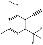 Pyrimidine, 5-ethynyl-4-methoxy-2-methyl-6-(trifluoromethyl)- (9CI) Structure