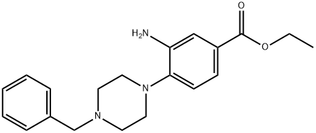 ethyl 3-amino-4-(4-benzyl-1-piperazinyl)benzoate Structure