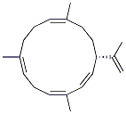 (S,1E,3Z,6E,10E)-3,7,11-Trimethyl-14-(1-methylethenyl)cyclotetradeca-1,3,6,10-tetrene 구조식 이미지