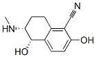 1-Naphthalenecarbonitrile, 5,6,7,8-tetrahydro-2,5-dihydroxy-6-(methylamino)-, cis- (9CI) Structure