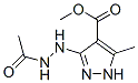 1H-Pyrazole-4-carboxylicacid,3-(2-acetylhydrazino)-5-methyl-,methylester(9CI) Structure