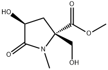 D-Proline, 4-hydroxy-2-(hydroxymethyl)-1-methyl-5-oxo-, methyl ester, (4S)- (9CI) Structure