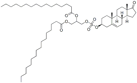 3-(((2,3-Bis((1-oxohexadecyl)oxy)propoxy)sulfonyl)oxy)androst-5-en-17- one (3beta(R))- Structure