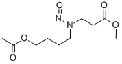 N-(2-Methoxycarbonylethyl)-N-(1-acetoxybutyl)nitrosamine Structure