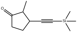 Cyclopentanone, 2-methyl-3-[(trimethylsilyl)ethynyl]- (9CI) Structure