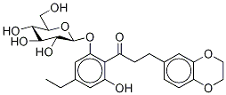3-(2,3-Dihydro-1,4-benzodioxin-6-yl)-1-[4-ethyl-2-(β-D-glucopyranosyloxy)-6-hydroxyphenyl]-1-propanone Structure