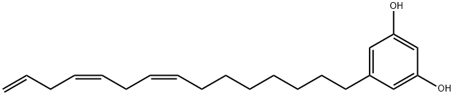 1,3-Benzenediol, 5-(8Z,11Z)-8,11,14-pentadecatrienyl- Structure