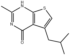 Thieno[2,3-d]pyrimidin-4(1H)-one, 2-methyl-5-(2-methylpropyl)- (9CI) 구조식 이미지