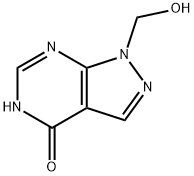 9-(hydroxymethyl)-2,4,8,9-tetrazabicyclo[4.3.0]nona-1,3,6-trien-5-one 구조식 이미지