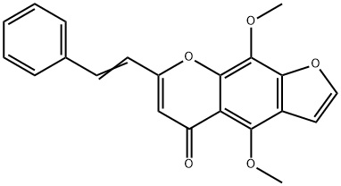 4,9-Dimethoxy-7-(2-phenylethenyl)-5H-furo[3,2-g][1]<br>benzopyran-5-one Structure