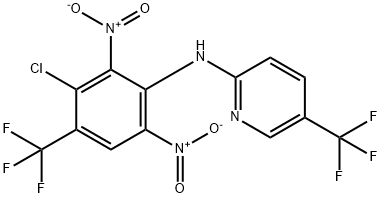 N-[3-chloro-2,6-dinitro-4-(trifluoromethyl)phenyl]-5-(trifluoromethyl) pyridin-2-amine 구조식 이미지