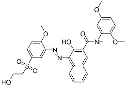 N-(2,5-dimethoxyphenyl)-3-hydroxy-4-[[5-[(2-hydroxyethyl)sulphonyl]-2-methoxyphenyl]azo]naphthalene-2-carboxamide Structure