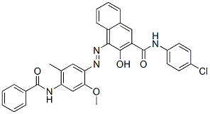 4-[[4-(benzoylamino)-2-methoxy-5-methylphenyl]azo]-N-(4-chlorophenyl)-3-hydroxynaphthalene-2-carboxamide 구조식 이미지