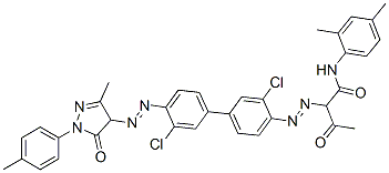 2-[[3,3'-dichloro-4'-[[4,5-dihydro-3-methyl-5-oxo-1-(p-tolyl)-1H-pyrazol-4-yl]azo][1,1'-biphenyl]-4-yl]azo]-N-(2,4-dimethylphenyl)-3-oxobutyramide Structure