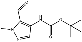 카르밤산,(5-포르밀-1-메틸-1H-피라졸-4-일)-,1,1-디메틸에틸에스테르(9CI) 구조식 이미지