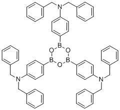 N,N',N''-(2,4,6-Boroxintriyltri-4,1-phenylene)tris[N-(phenylmethyl)benzenemethanamine] 구조식 이미지