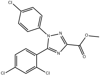 1H-1,2,4-Triazole-3-carboxylic  acid,1-(4-chlorophenyl)-5-(2,4-dichlorophenyl)-,methyl  ester 구조식 이미지