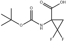 1-((tert-부톡시카르보닐)아미노)-2,2-디플루오로시클로프로판카르복실산 구조식 이미지
