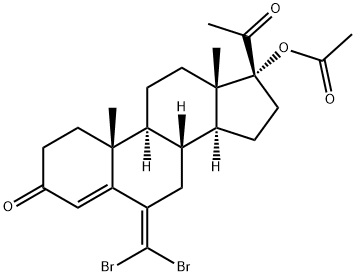 6-Dibromomethylene-17-hydroxypregn-4-ene-3,20-dione 17-acetate 구조식 이미지