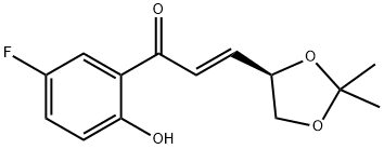 (E)-(4R)-4,5-Isopropylidene-dioxy-1-(2-hydroxy-5-fluorophenyl)propenone Structure