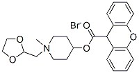 [1-(1,3-dioxolan-2-ylmethyl)-1-methyl-3,4,5,6-tetrahydro-2H-pyridin-4- yl] 9H-xanthene-9-carboxylate bromide 구조식 이미지