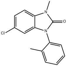 2H-Benzimidazol-2-one, 1,3-dihydro-5-chloro-3-(2-methylphenyl)-1-methy l- 구조식 이미지