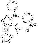 DICHLORO[(S)-N,N-DIMETHYL-1-[(R)-2-(DIPHENYLPHOSPINO)FERROCENYL]ETHYL-AMINE]PALLADIUM(II) Structure