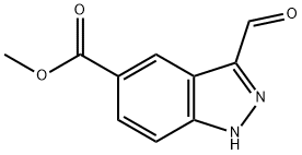 메틸3-포르밀-1H-인다졸-5-카르복실레이트 구조식 이미지