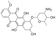 10-(4-amino-5-hydroxy-6-methyl-oxan-2-yl)oxy-6,8,11-trihydroxy-1-metho xy-7,8,9,10-tetrahydrotetracene-5,12-dione 구조식 이미지