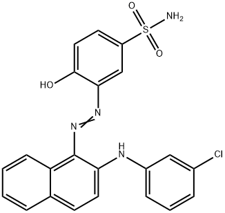 3-[[2-[(3-chlorophenyl)amino]-1-naphthyl]azo]-4-hydroxybenzenesulphonamide 구조식 이미지