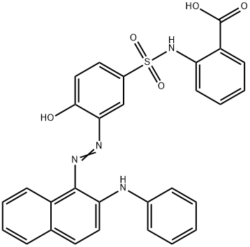 2-[[[4-hydroxy-3-[[2-(phenylamino)-1-naphthyl]azo]phenyl]sulphonyl]amino]benzoic acid  Structure