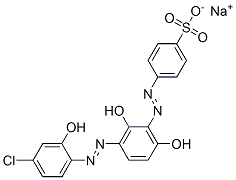 sodium 4-[[3-[(4-chloro-2-hydroxyphenyl)azo]-2,6-dihydroxyphenyl]azo]benzenesulphonate 구조식 이미지