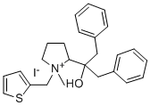 2-(1-Hydroxy-2-phenyl-1-benzylethyl)-1-methyl-1-(2-thienylmethyl)pyrro lidinium iodide Structure