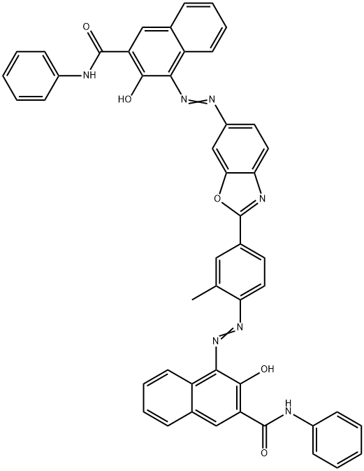 3-hydroxy-4-[[4-[6-[[2-hydroxy-3-[(phenylamino)carbonyl]naphthyl]azo]benzoxazol-2-yl]-2-methylphenyl]azo]-N-phenylnaphthalene-2-carboxamide  Structure