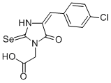 1-이미다졸리딘아세트산,4-((4-클로로페닐)메틸렌)-5-옥소-2-셀레NOXO- 구조식 이미지