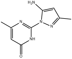 2-(5-Amino-3-methyl-1H-pyrazol-1-yl)-6-methylpyrimidin-4(3H)-one 구조식 이미지