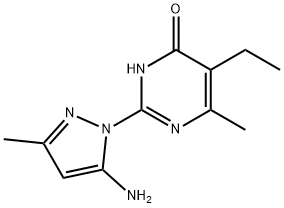 2-(5-Amino-3-methyl-1H-pyrazol-1-yl)-5-ethyl-6-methylpyrimidin-4(3H)-one Structure