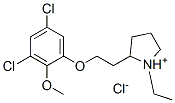 (-)-2-[2-(3,5-dichloro-2-methoxyphenoxy)ethyl]-1-ethylpyrrolidinium chloride 구조식 이미지