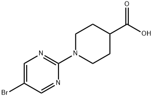 1-(5-BROMOPYRIMIDIN-2-YL)PIPERIDINE-4-CARBOXYLIC ACID Structure
