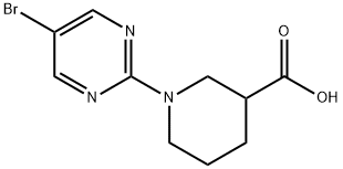 1-(5-Bromopyrimidin-2-yl)piperidine-3-carboxylic acid 구조식 이미지