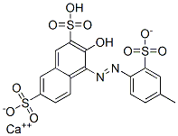 calcium hydrogen 3-hydroxy-4-[(4-methyl-2-sulphonatophenyl)azo]naphthalene-2,7-disulphonate 구조식 이미지