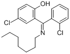 2-(Heptylimino-(2-chlorophenyl)methyl)-4-chlorophenol Structure