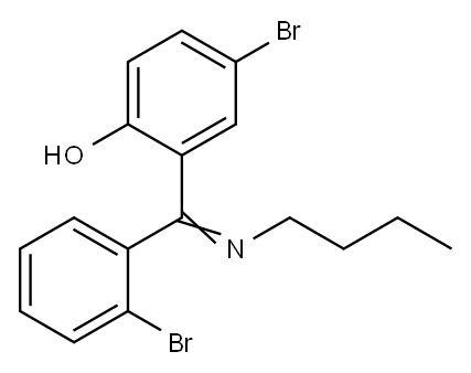 2-(n-Butylimino-(2-bromophenyl)methyl)-4-bromophenol 구조식 이미지